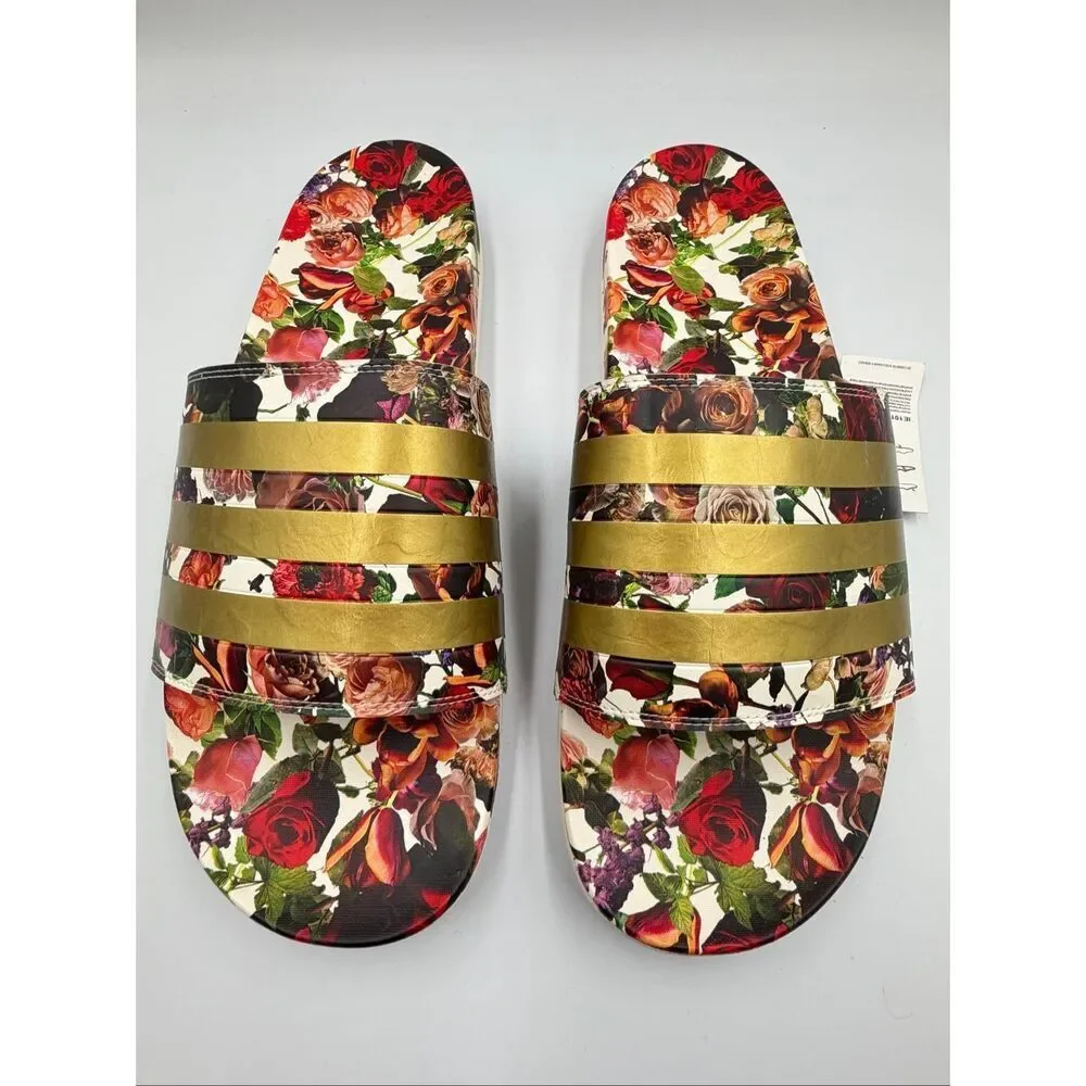 Adidas Adilette Floral Print Slides Sandals NWT Men’s Size 18 EU 54 Rare